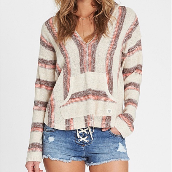 Billabong Sweaters - Billabong | Fire Stripe Baja Beach Hooded Lightweight Sweater